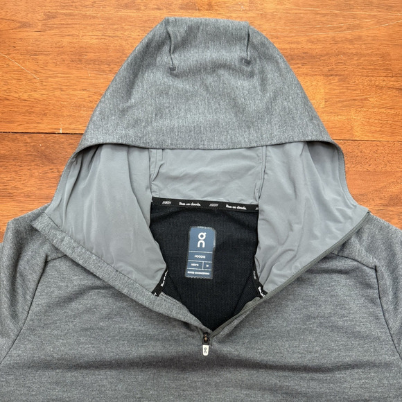 On Cloud Running Technical Hoodie Pullover 1/4 Zip Jacket Men's Medium Gray - Picture 7 of 12